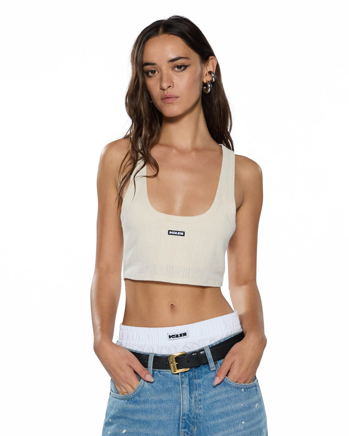 WOMENS SOTT ORIGIN CROP TANK CREAM FASHION TOPS
