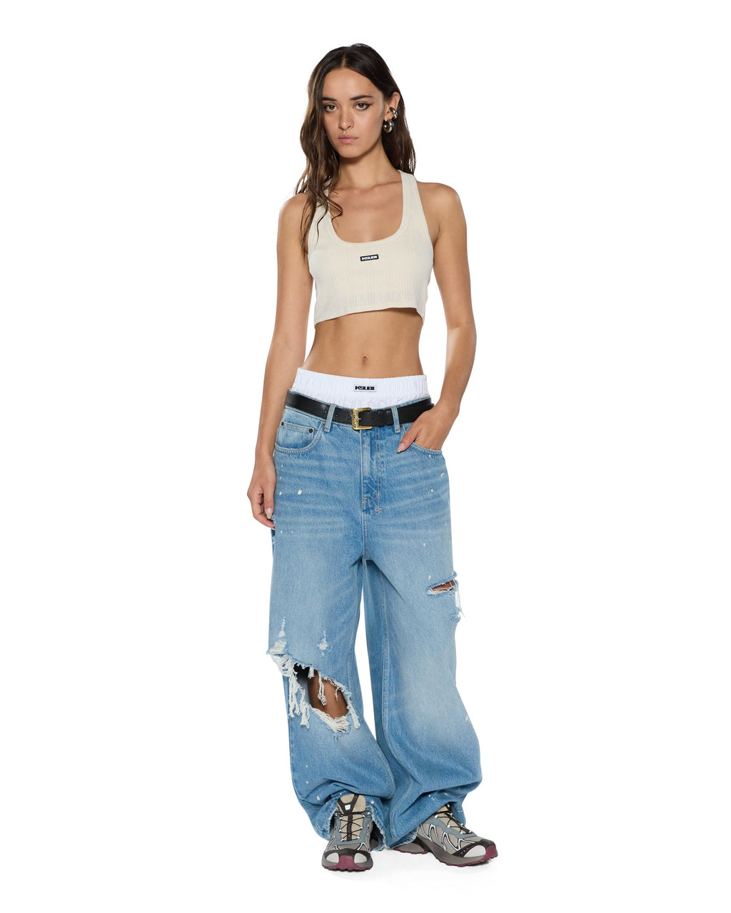 WOMENS SOTT ORIGIN CROP TANK CREAM FASHION TOPS