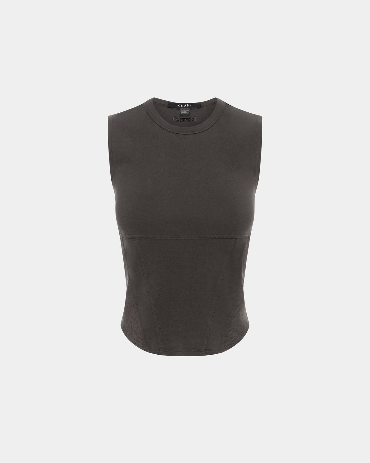 Womens Staged Tank Washed Black Fitted Tees - Black