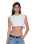 WOMENS  LABELS CROP TANK WHITE SLIM TEES
