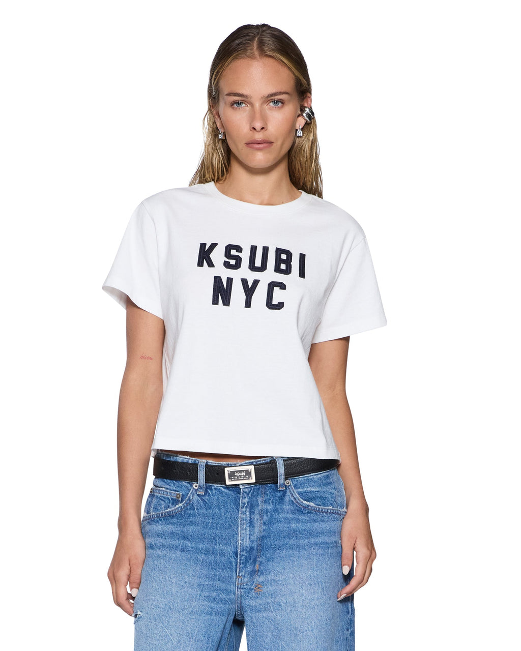 WOMENS NYC SHRUNKEN SS TEE WHITE TEES