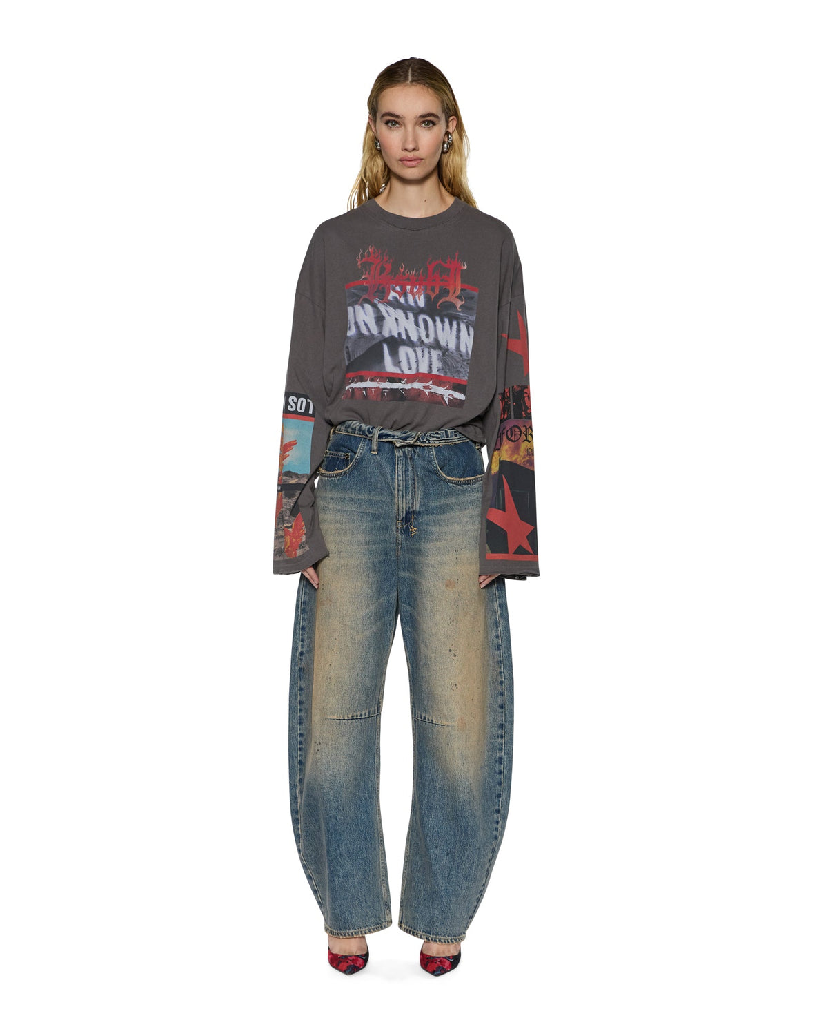 ALTAR LS BOYFRIEND TEE CHARCOAL