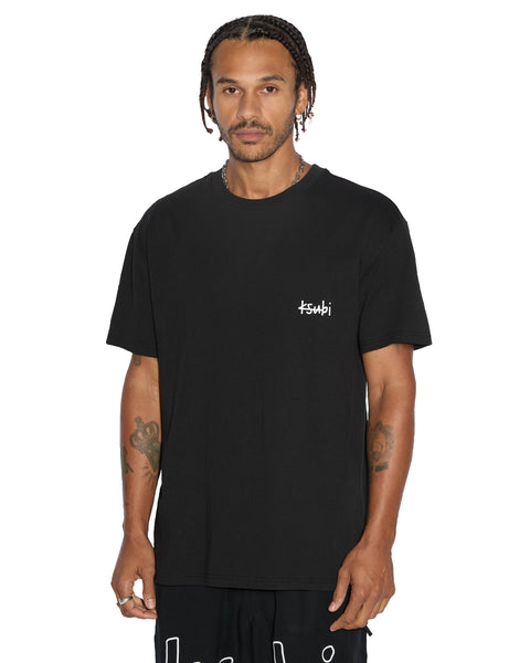 Mens All Day Biggie Ss Tee Jet Black Tees | Ksubi ++