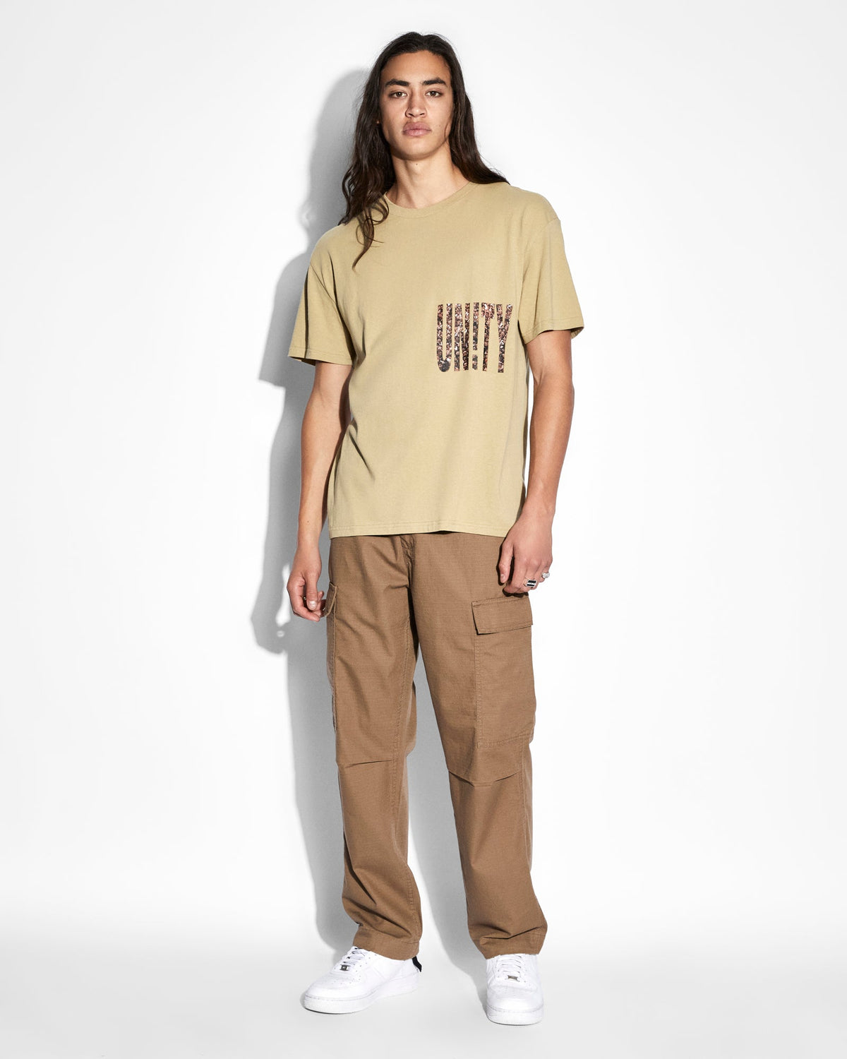 Mens Crowded Biggie Ss Tee Patrol Oversized Tees - Khaki