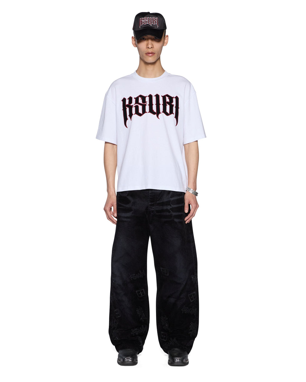 Mens Drak Halen Ss Tee Tru White Baggy Tees - White