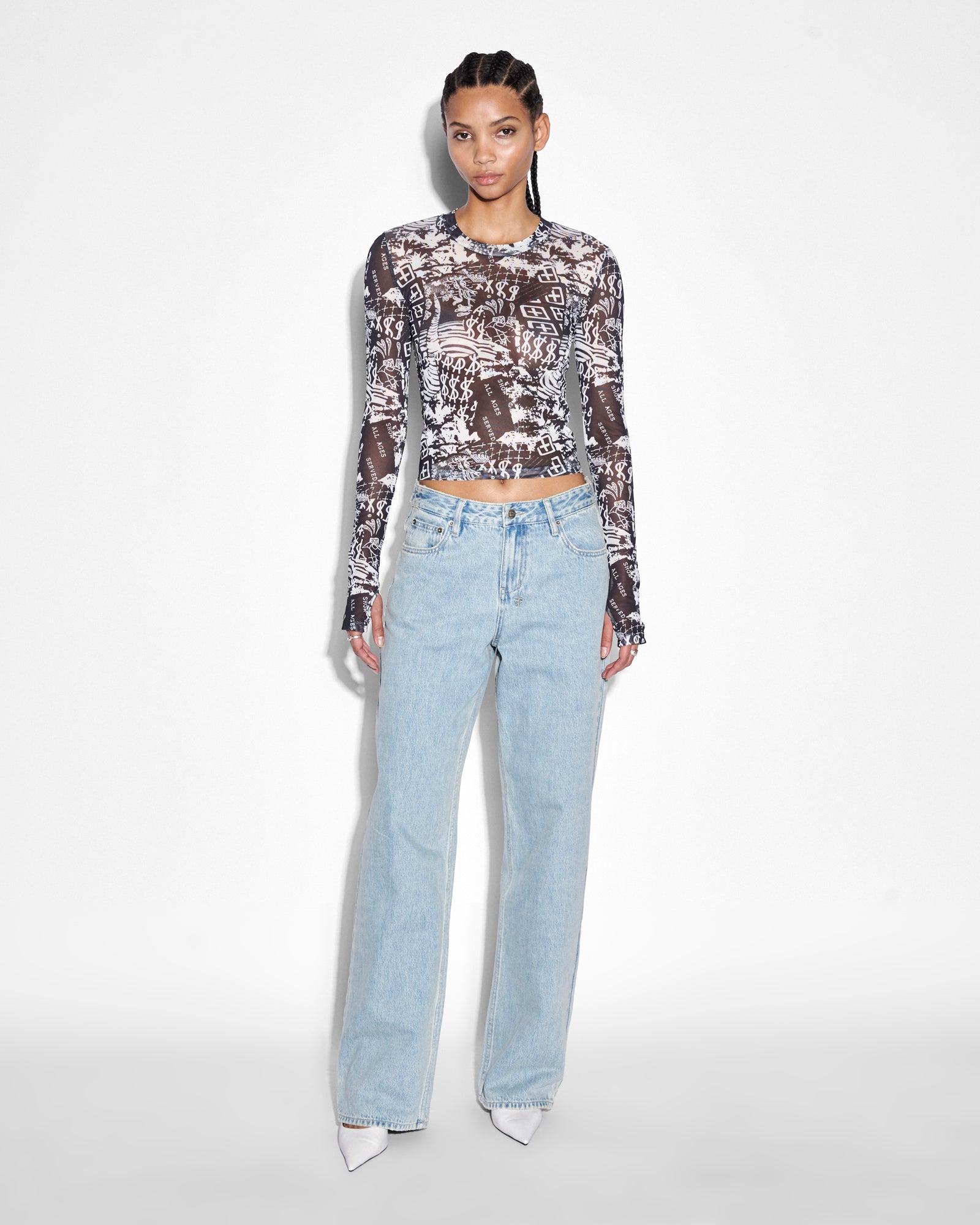 WOMENS  LOW RIDER DOVE BAGGY DENIM JEANS