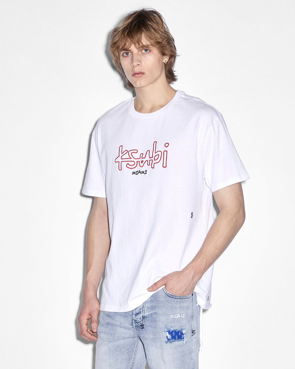 MENS MIAMI 4X4 BIGGIE SS TEE TRU WHITE TEES
