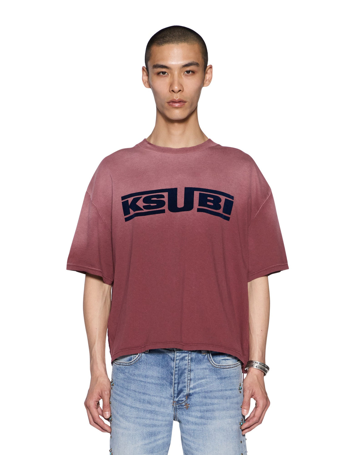 Mens Zoom Halen Ss Tee Ox Baggy Tees - Burgundy