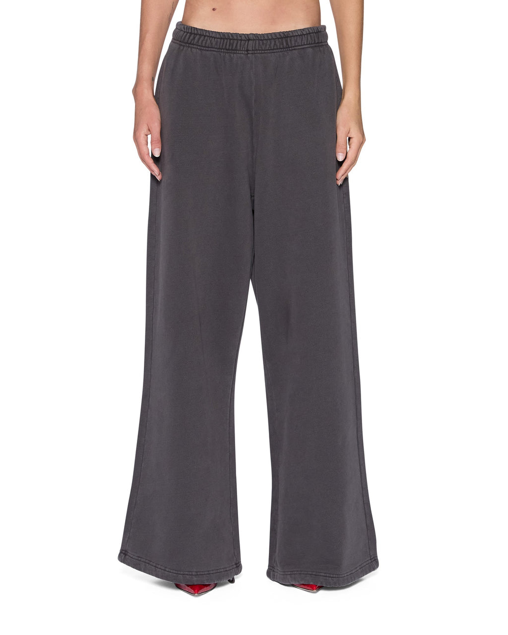 Womens Boyfriend Trakpant Washed Black Oversized Pants - Black