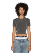 Womens 1999 Plus Baby Ss Tee Charcoal Fitted Tees - Grey