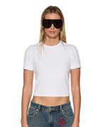 Womens 1999 Plus Baby Tee White Fitted Tees - White