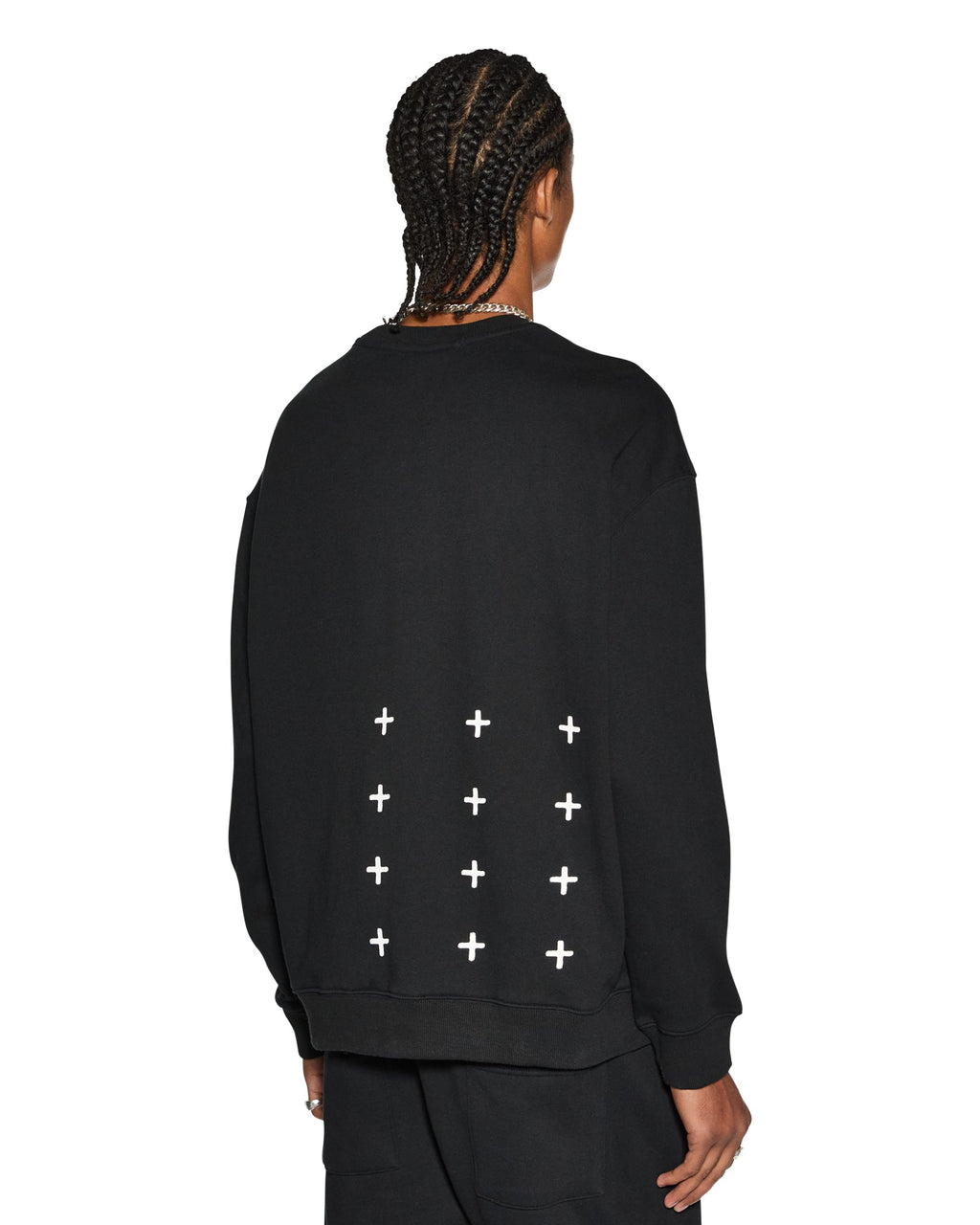 MENS 4 X 4 BIGGIE CREW JET BLACK FLEECE