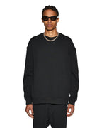 MENS 4 X 4 BIGGIE CREW JET BLACK FLEECE