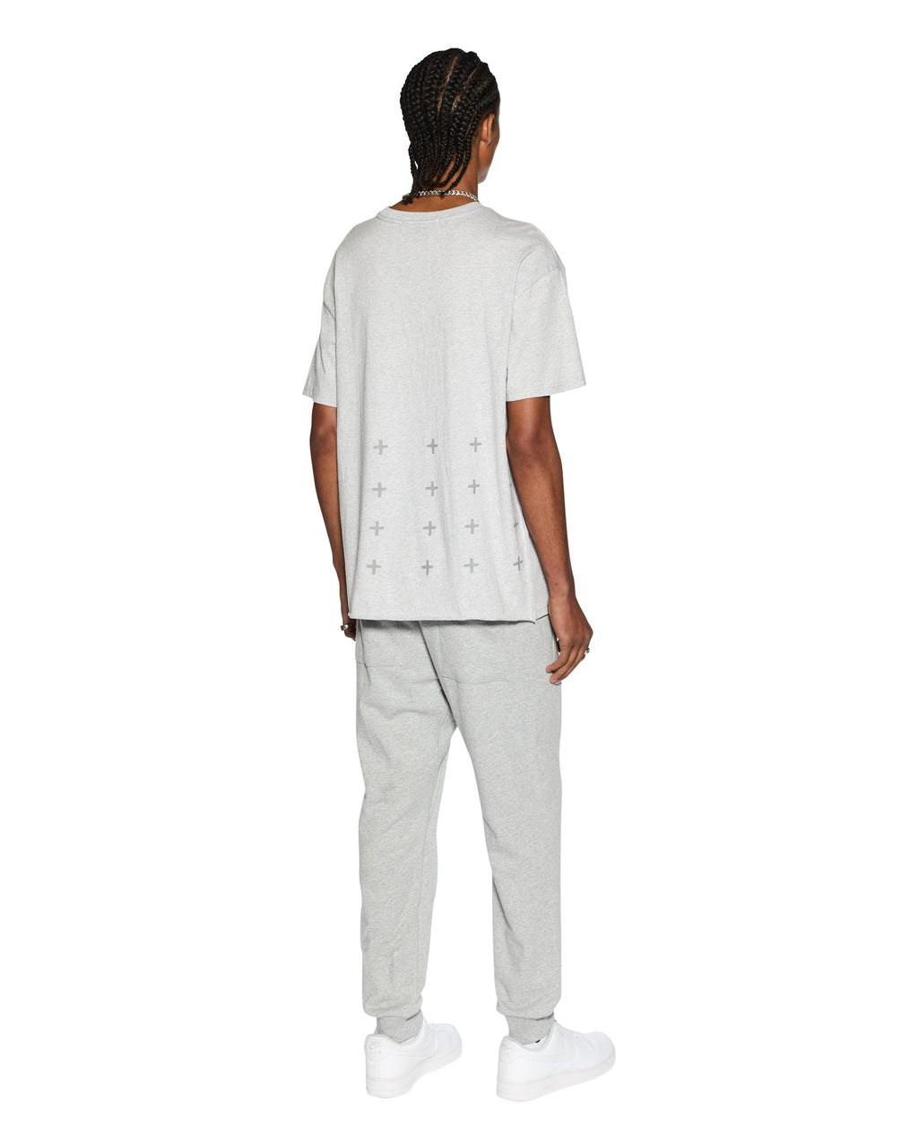 MENS 4 X 4 BIGGIE SS TEE GREY MARLE TEES
