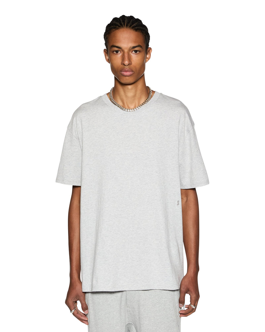 MENS 4 X 4 BIGGIE SS TEE GREY MARLE TEES