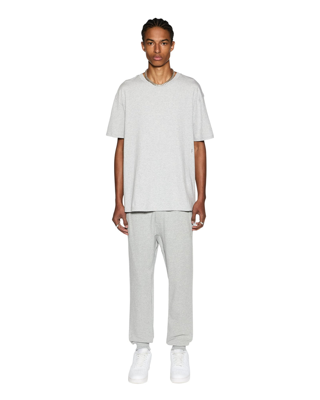 MENS 4 X 4 BIGGIE SS TEE GREY MARLE TEES