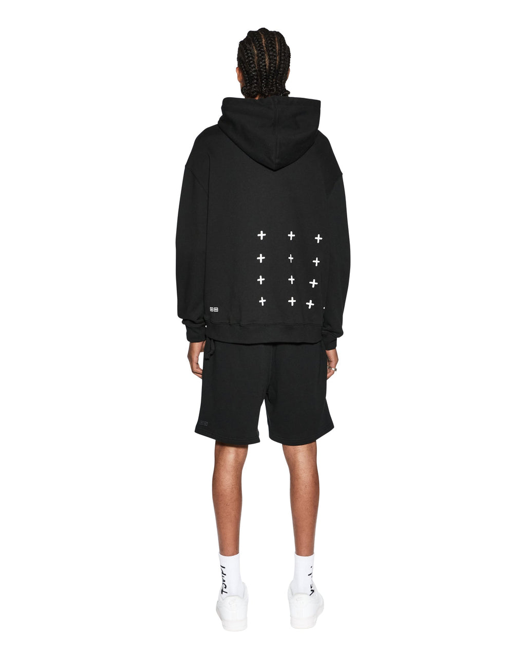 MENS 4 X 4 BIGGIE HOODIE JET BLACK FLEECE