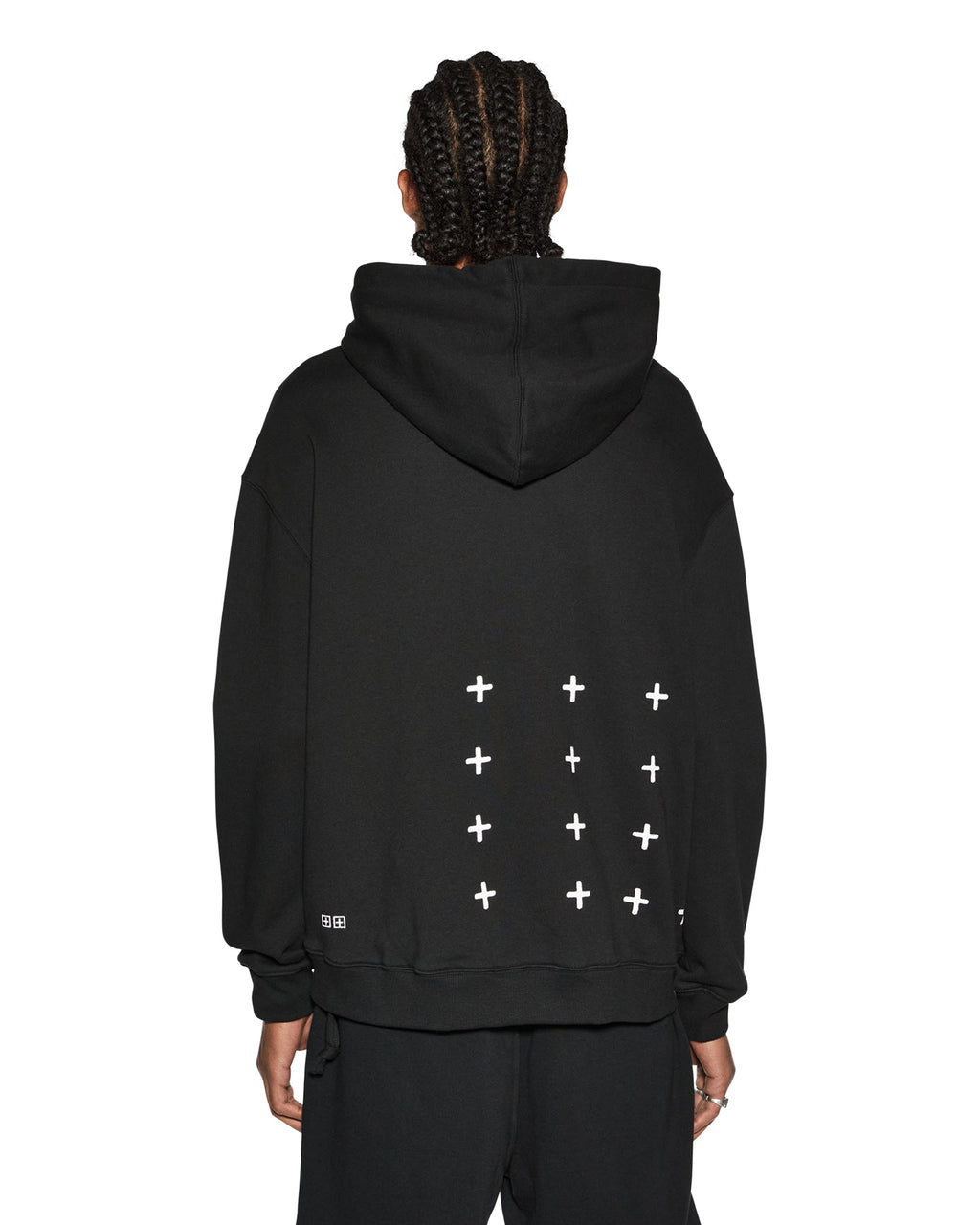 MENS 4 X 4 BIGGIE HOODIE JET BLACK FLEECE