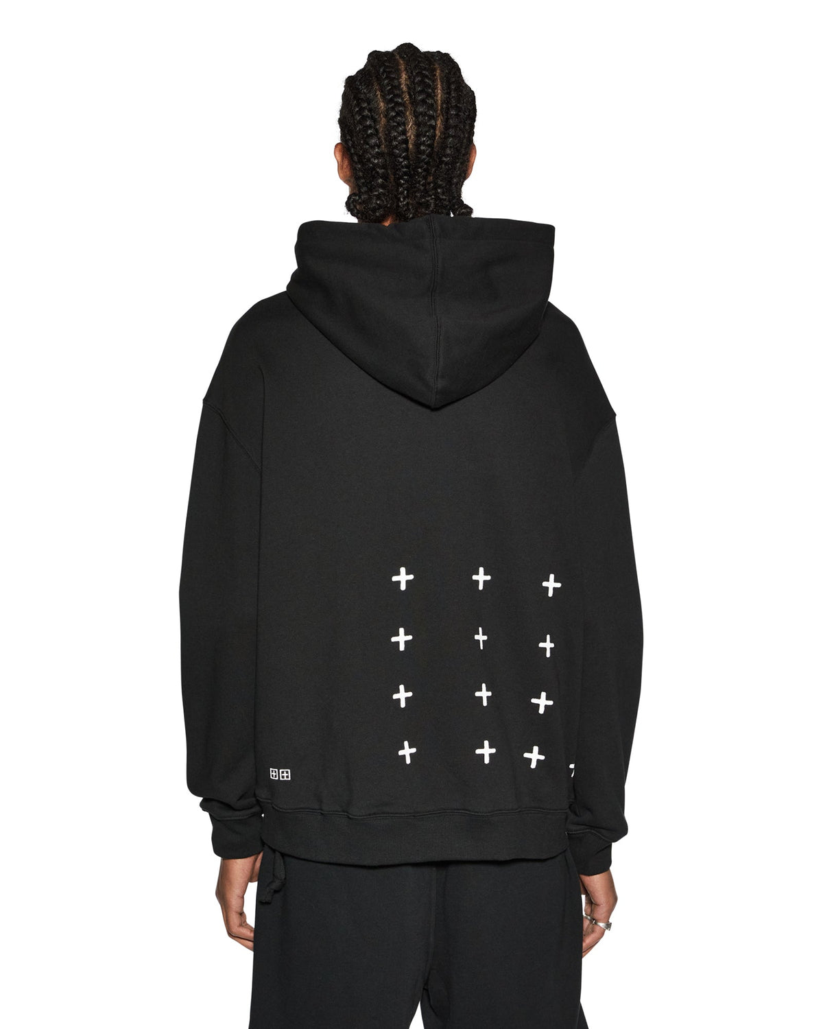 MENS 4 X 4 BIGGIE HOODIE JET BLACK FLEECE