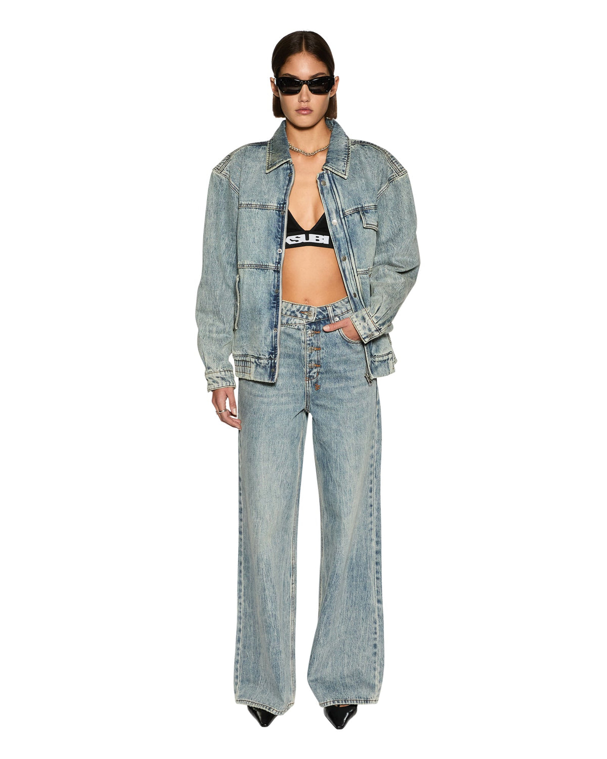 WOMENS DETACHED JEAN YOUTH DENIM JEANS