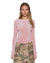 WOMENS  BABY GIRL MESH LS TOP CAMEO PINK SLIM FASHION TOPS