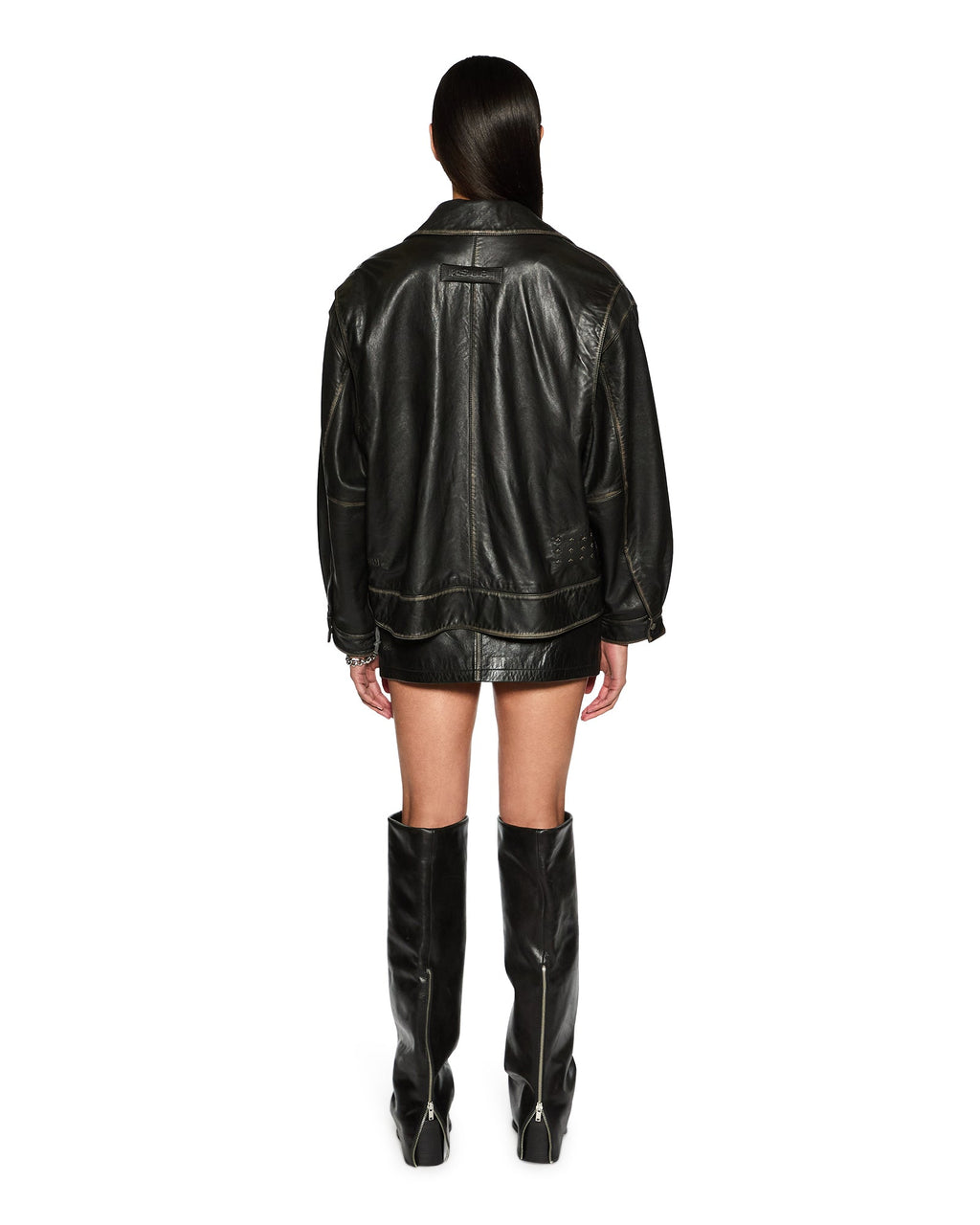 Womens Creed Jacket Aged Black Oversized Jackets - Black