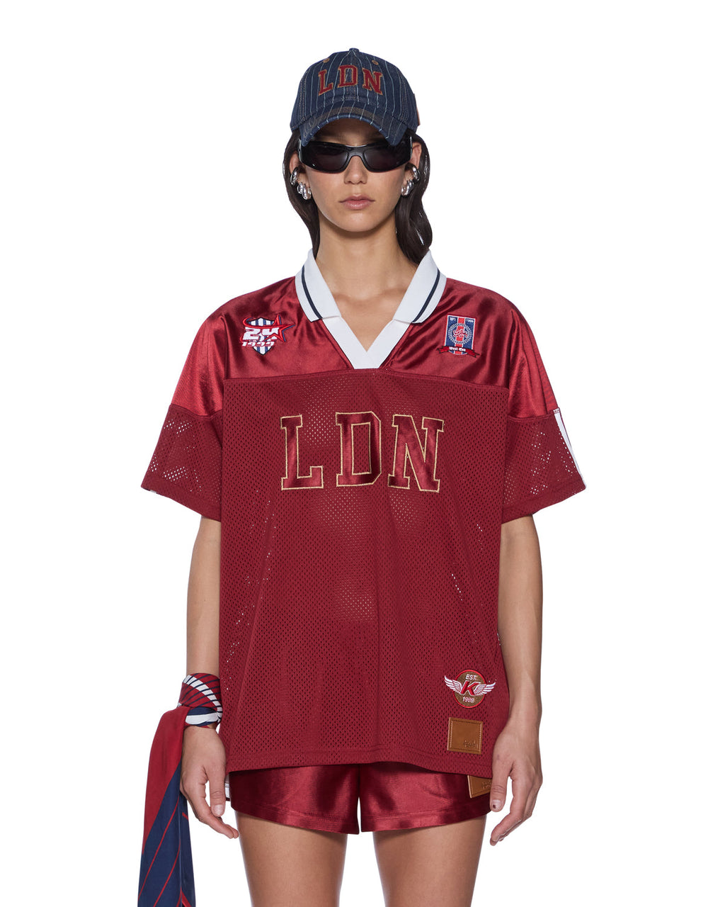 WOMENS LDN BOYFRIEND SS JERSEY GARNET FASHION TOPS