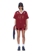 WOMENS LDN BOYFRIEND SS JERSEY GARNET FASHION TOPS