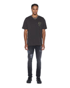 MENS VAN WINKLE ROADHOUSE BLACK PATCHED DENIM JEANS