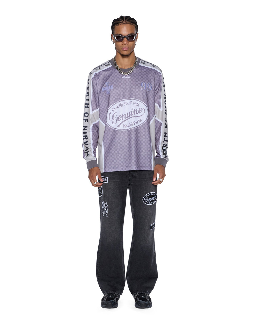 MENS GARAGE LS MOTO JERSEY MOSS BLACK SHIRTS