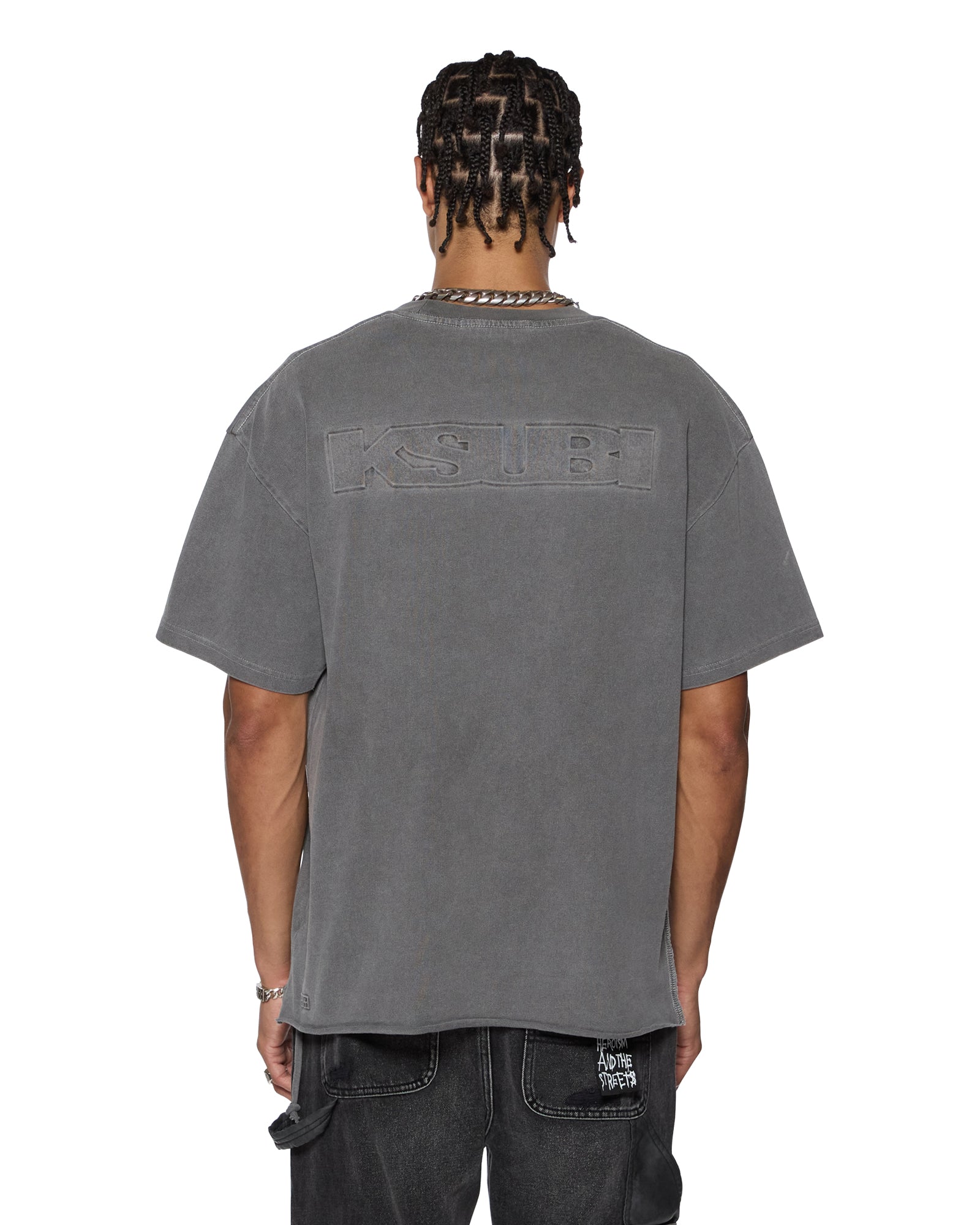MENS INTRUDER EKCESS SS TEE CHARCOAL OVERSIZED TEES