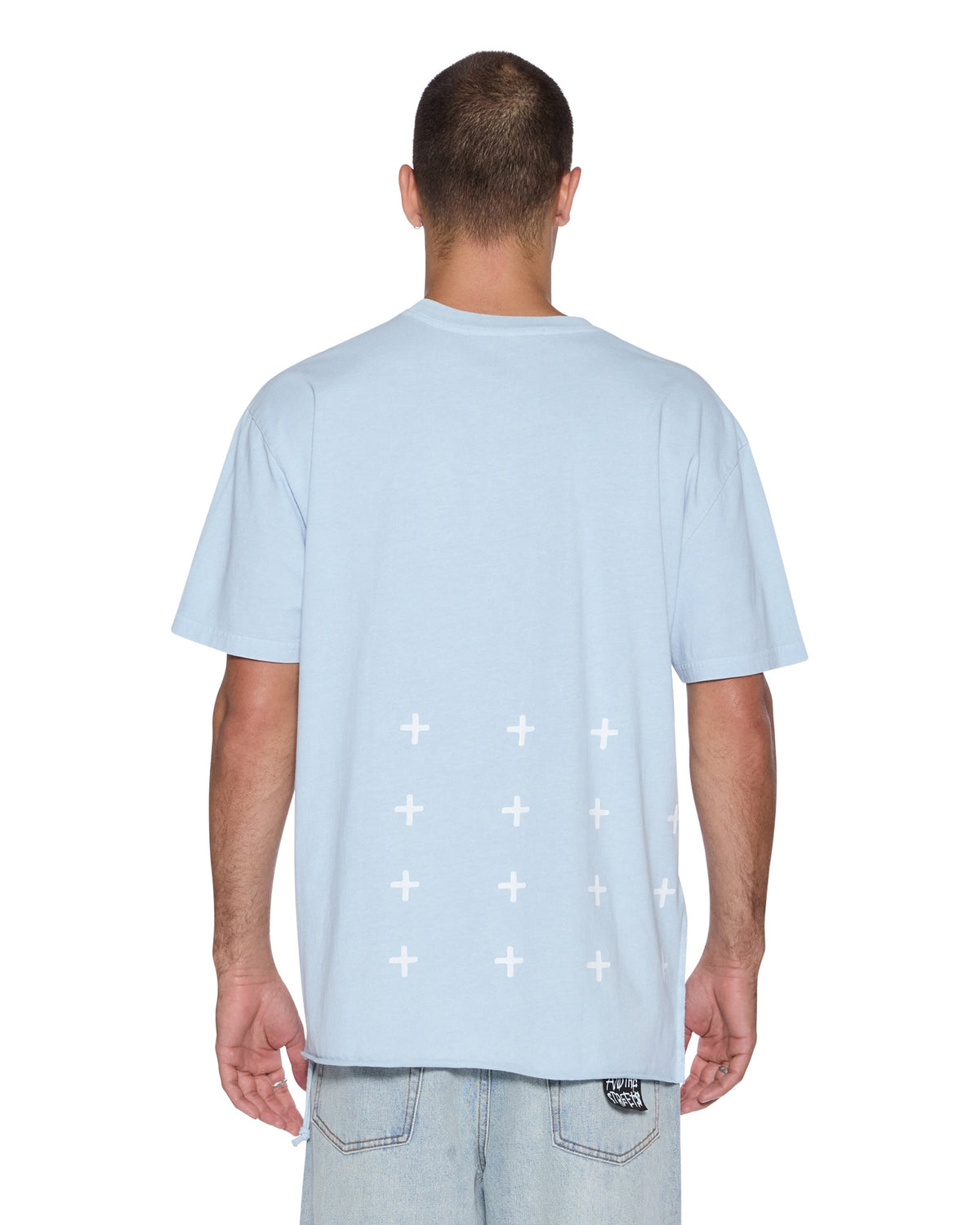 MENS LAST SUMMER BIGGIE SS TEE BLUE MIST TEES