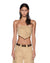 WOMENS  SCARF TOP SIERRA TAN FITTED FASHION TOPS