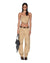 WOMENS  SCARF TOP SIERRA TAN FITTED FASHION TOPS