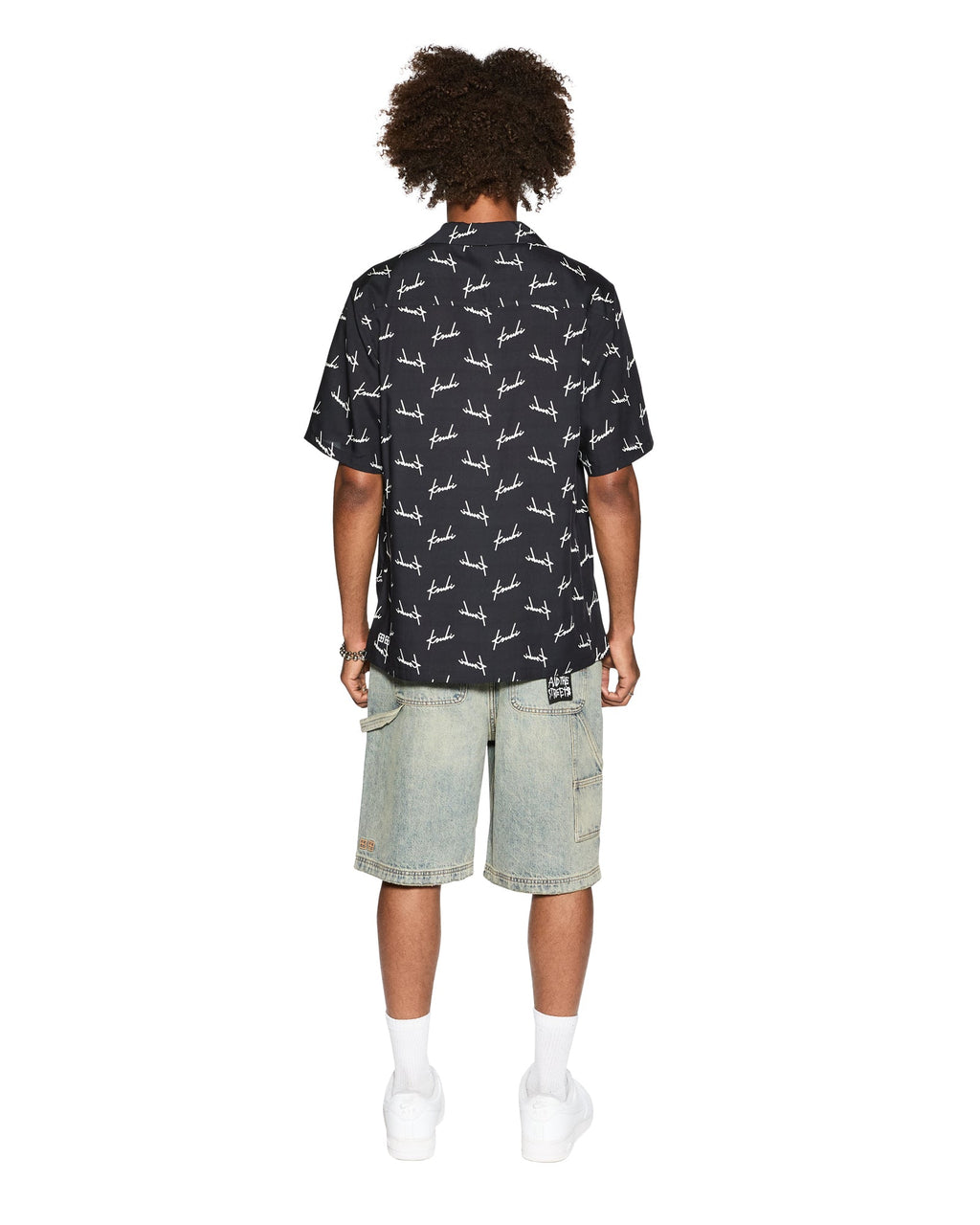 Mens Skript Resort Ss Shirt Black Regular Shirts - Black