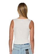 WOMENS TWISTED TANK WHITE FASHION TOPS