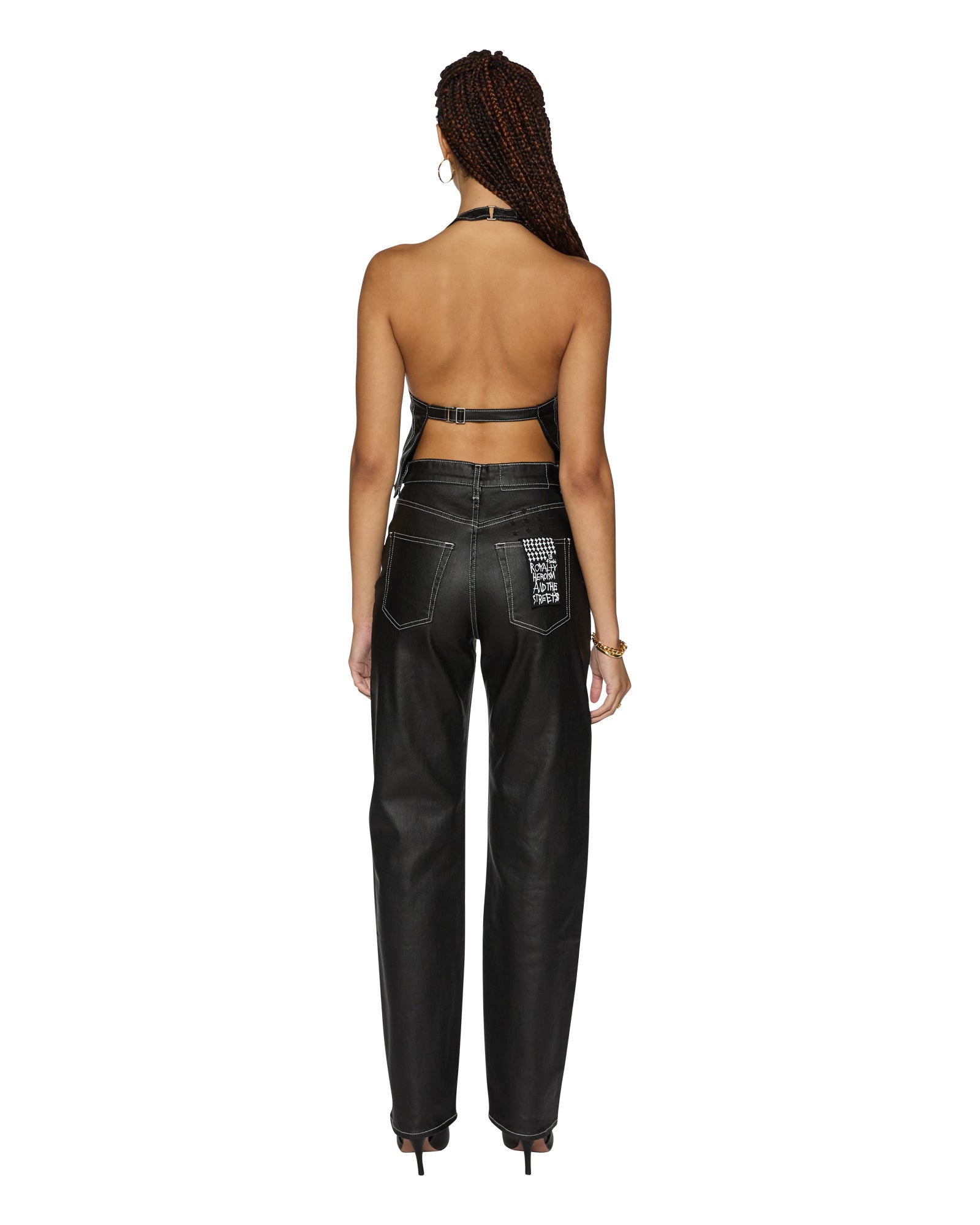 WOMENS  VALENTINA HALTER TOP SLICKER FITTED FASHION TOPS