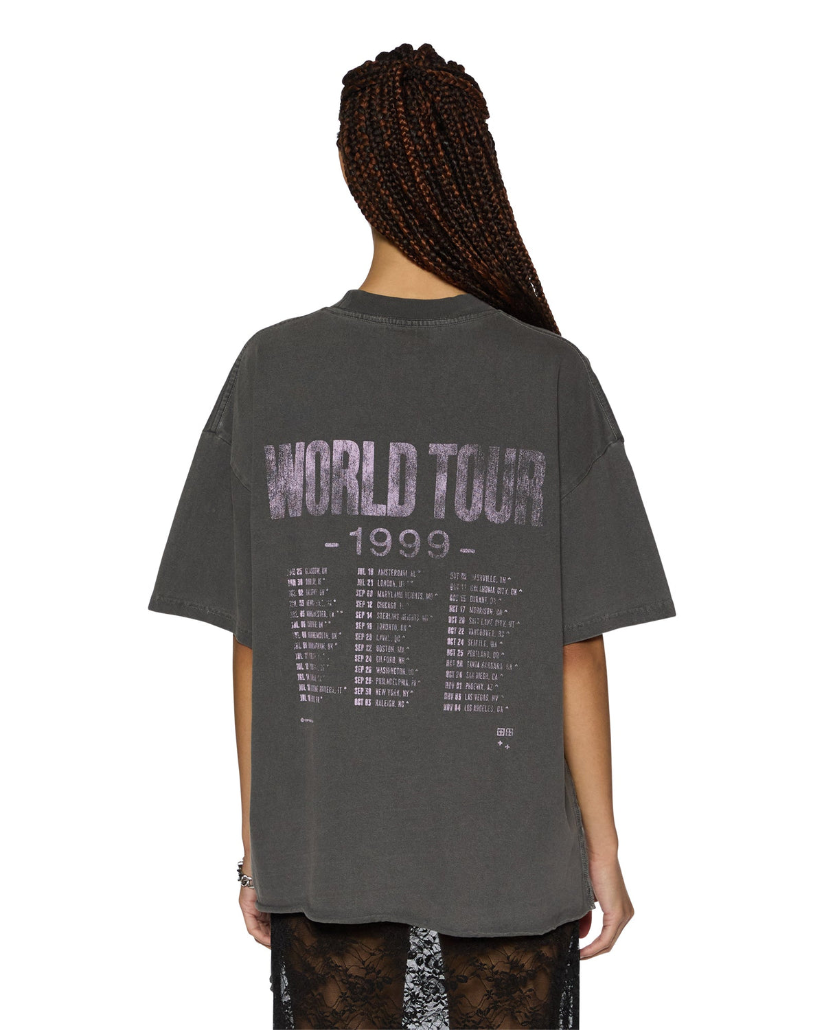 WORLD TOUR BOYFRIEND TEE CHARCOAL