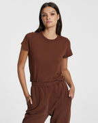 Womens 3 X 4 Mini Ss Tee Koko Fitted Tees - Brown