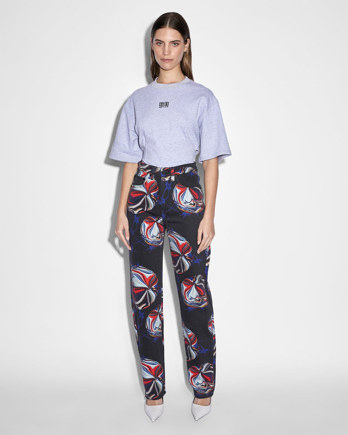 Womens Ksubi X P.e Nation Playback Warped Straight Denim Jeans - Multi Colour