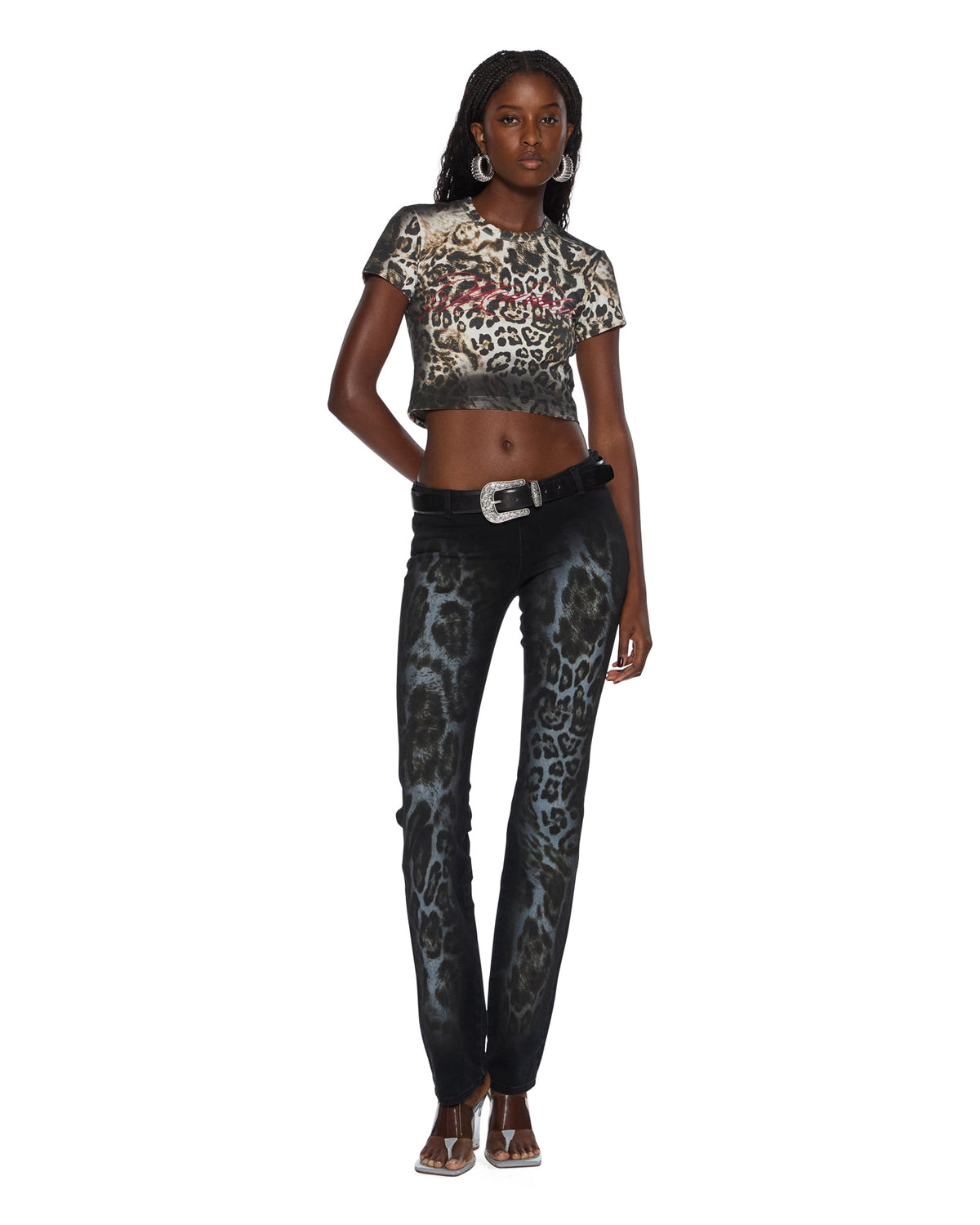 WOMENS MOWALOLA BABY TEE CHEETAH TEES
