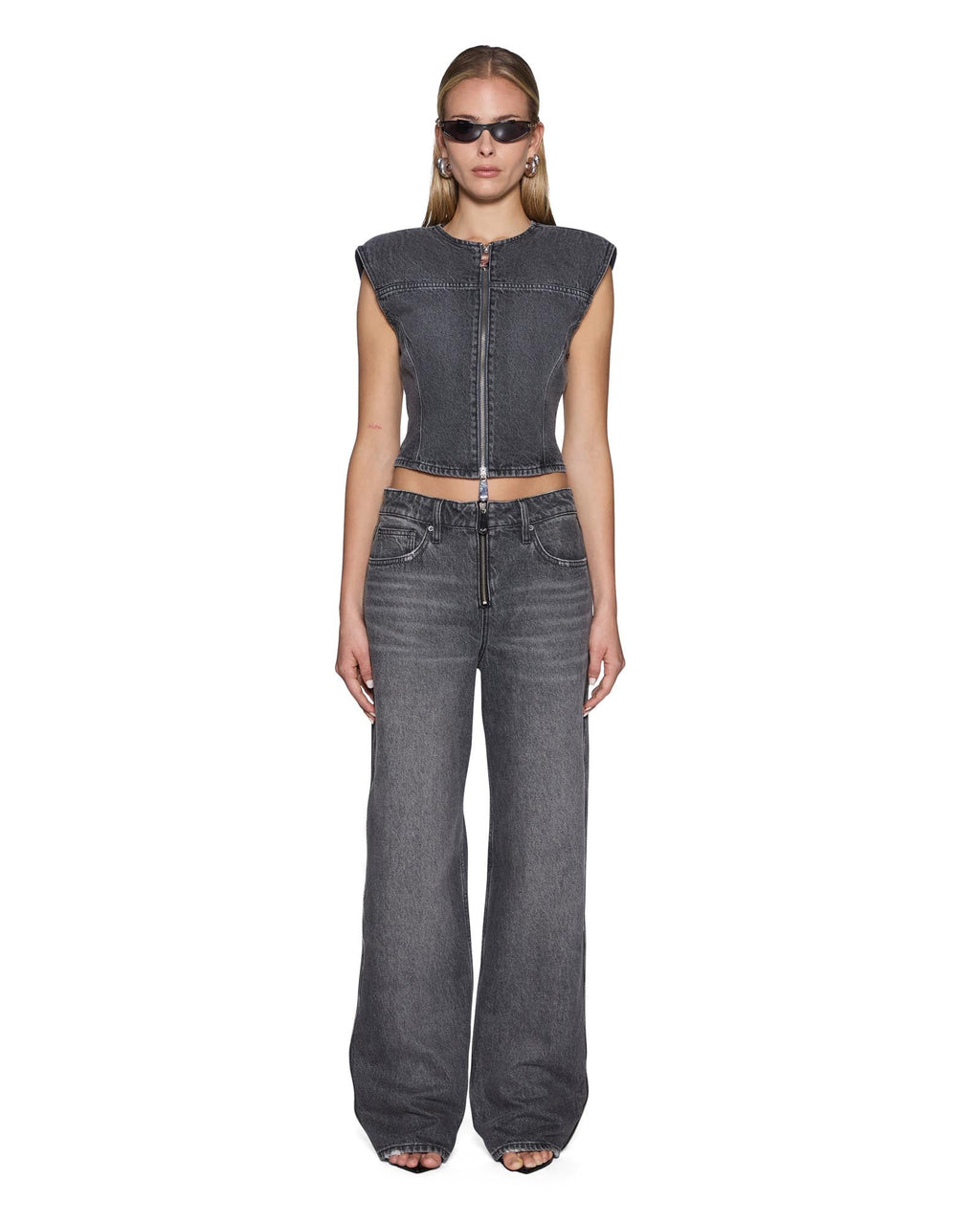 Womens Fate Top Glitch Grey Regular Fashion Tops - Grey