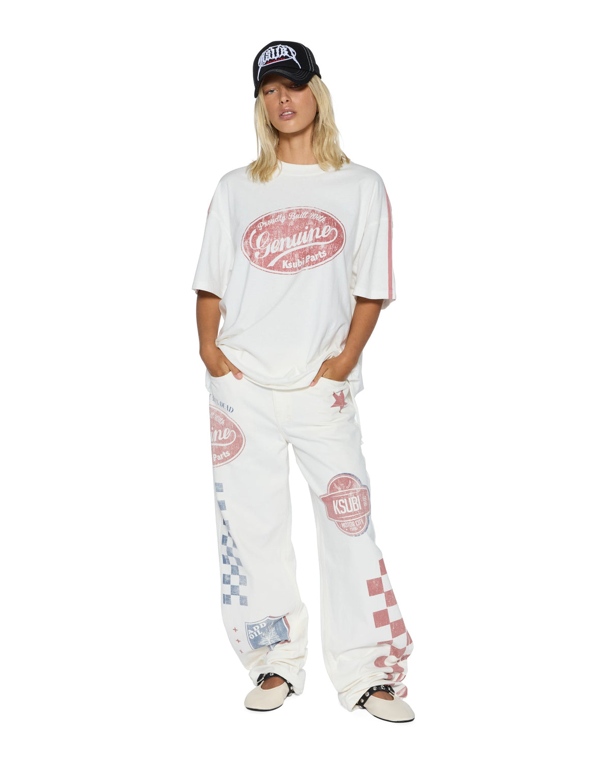 Womens Genuine Boyfriend Ss Tee Vintage White Oversized Tees - White