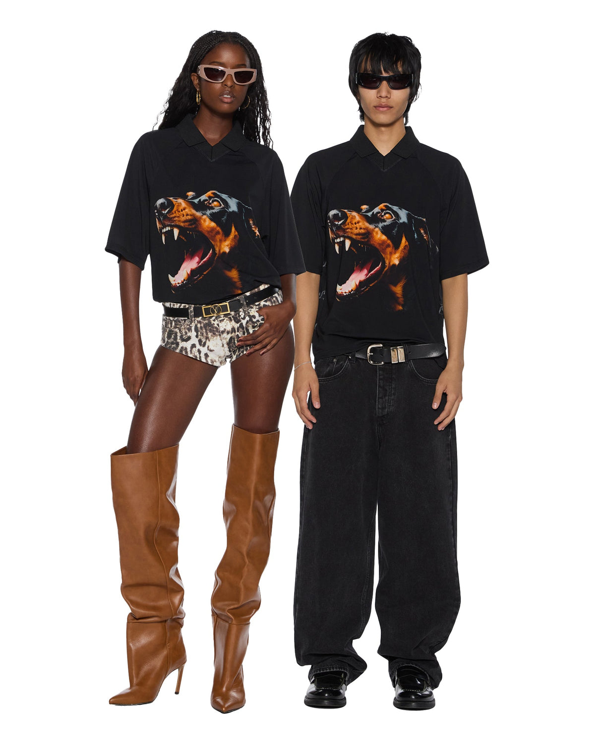 WOMENS MOWALOLA DOBERMAN JERSEY BLACK FASHION TOPS