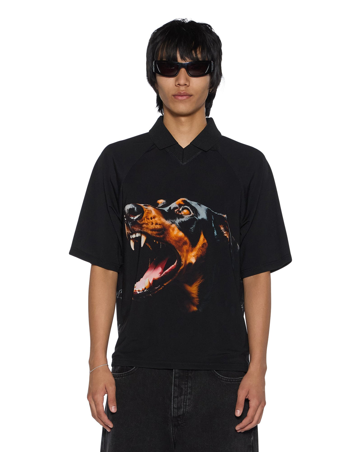 WOMENS MOWALOLA DOBERMAN JERSEY BLACK FASHION TOPS