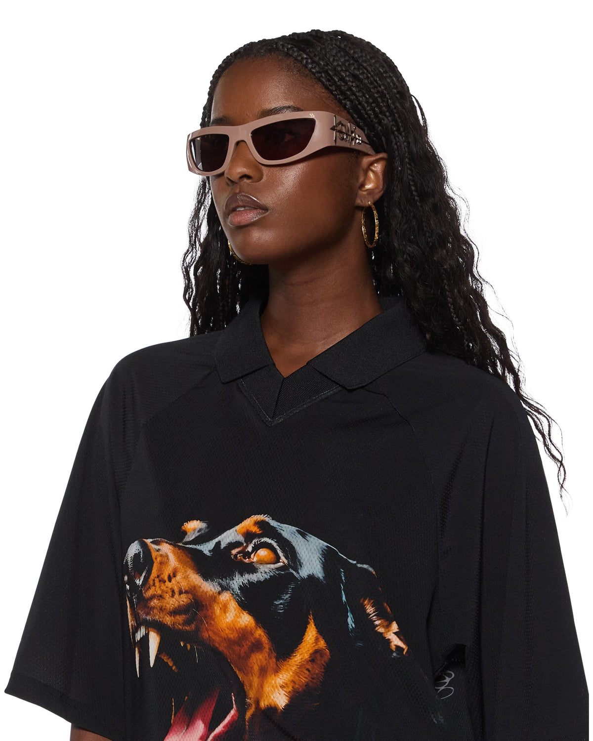 WOMENS MOWALOLA DOBERMAN JERSEY BLACK FASHION TOPS