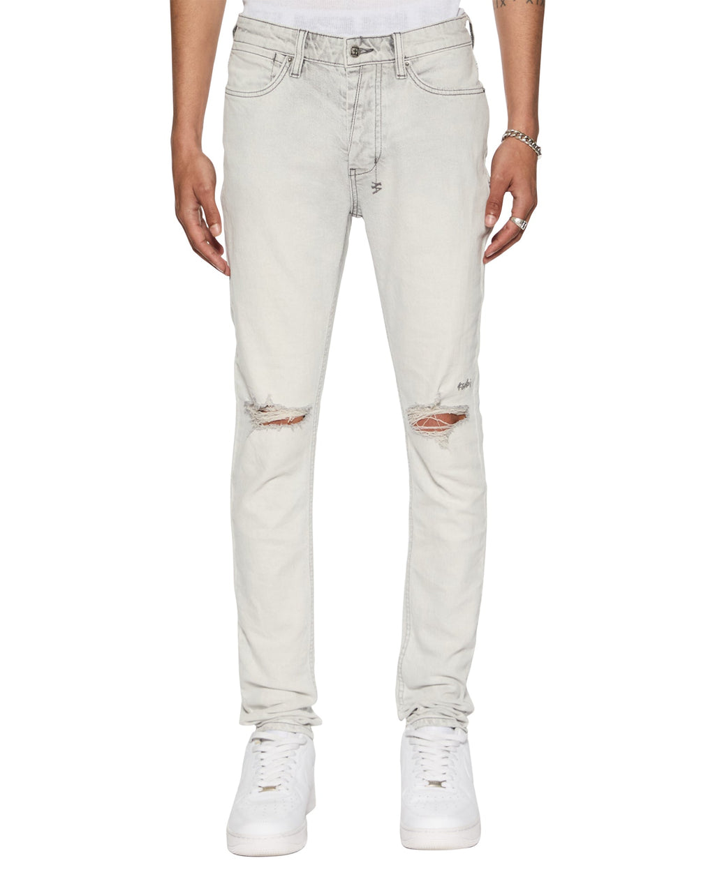 Mens Van Winkle White Snow Skinny Denim Jeans - White