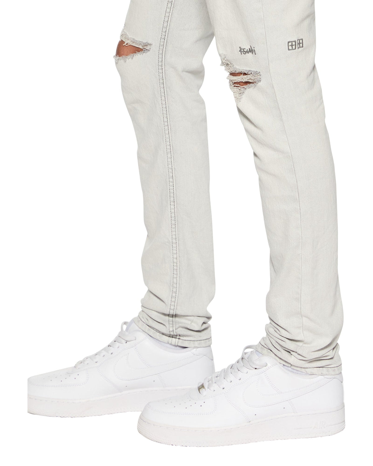 Mens Van Winkle White Snow Skinny Denim Jeans - White
