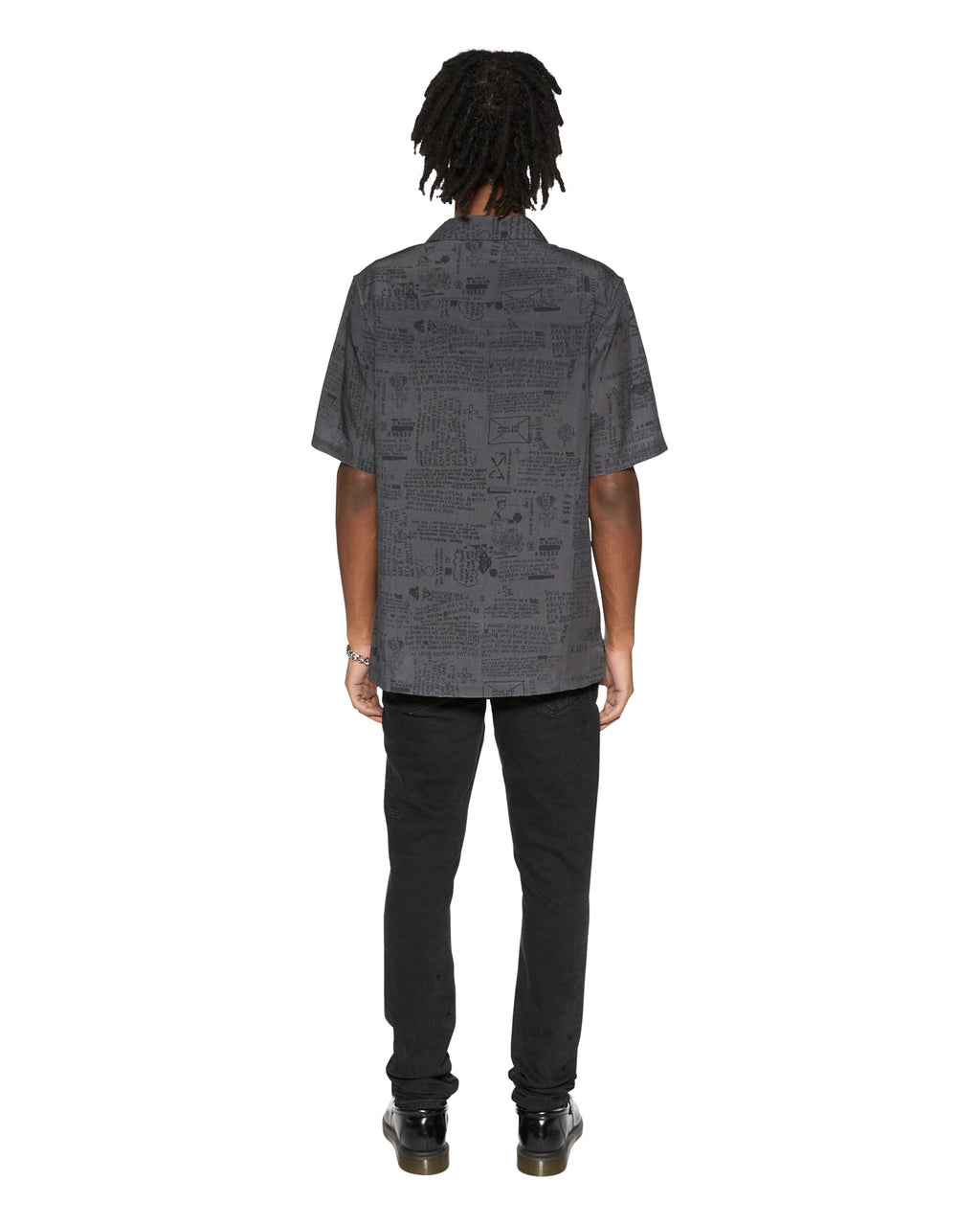 Mens Verses Resort Ss Shirt Black Regular Shirts - Black