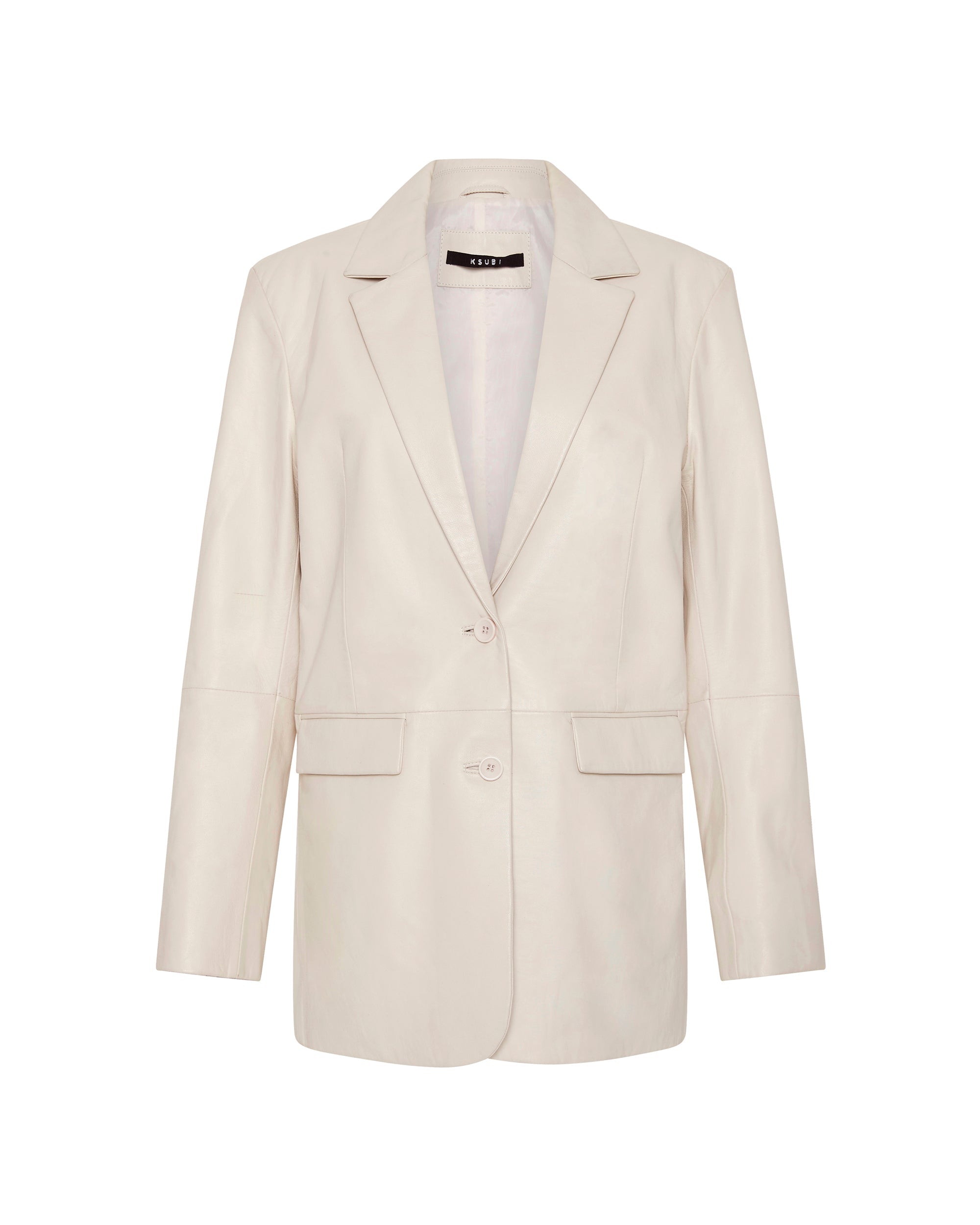 WOMENS  VIVIAN LEATHER BLAZER OFF WHITE RELAXED JACKETS